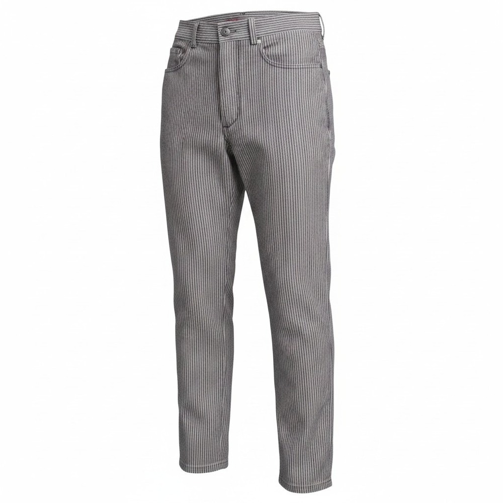 Alex Crane Cham Pants Mens 28 Navy White Striped Linen Sustainable Trousers